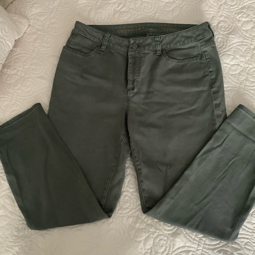 Talbots army green straight leg jeans size 8